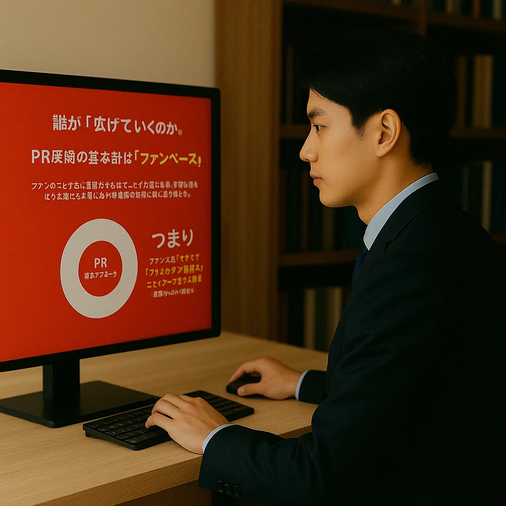 プレゼン用スライドを制作している様子
